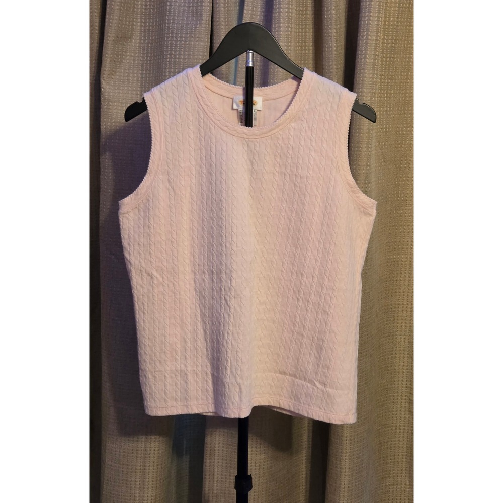 Talbots Sleeveless Subtle Cable Knit Blouse Women's Size‎ Medium Pink